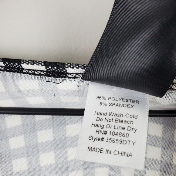 Agnes and Dora Black White Gingham Wrap Dress Medium - Picture 7 of 8